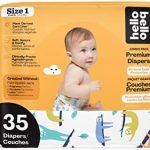 Hello Bello Premium Baby Diapers Size 1 I 35 Count of Disposeable, Extra-Absorbent, Hypoallergenic, and Eco-Friendly Baby Diapers with Snug and Comfort Fit I Sleepy Sloths